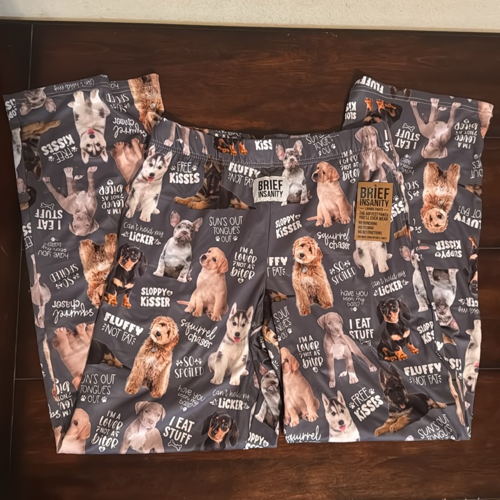 NWT 🆕 |•Brief Insanity•| Dog Pajama Pants - Medium - Picture 7 of 9